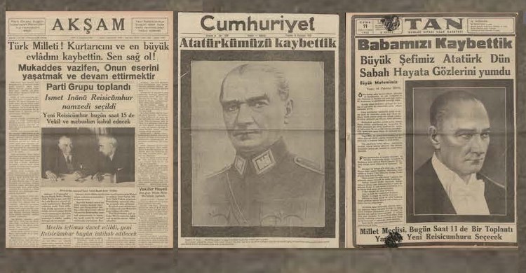 Hüzün ve verilen söz: 11 Kasım 1938 tarihli gazeteler