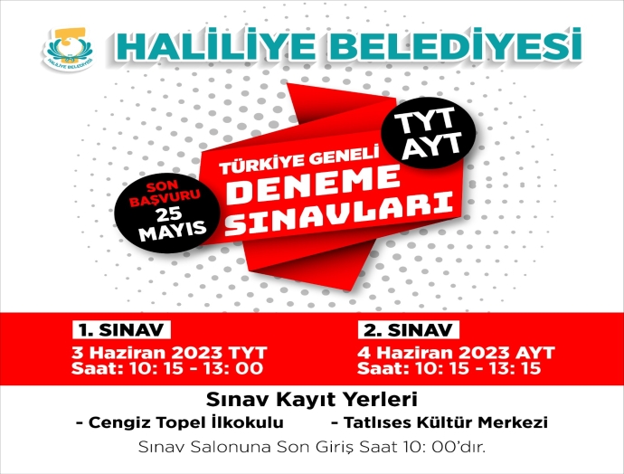Haliliye Belediyesi, Türkiye geneli deneme sınavı düzenliyor