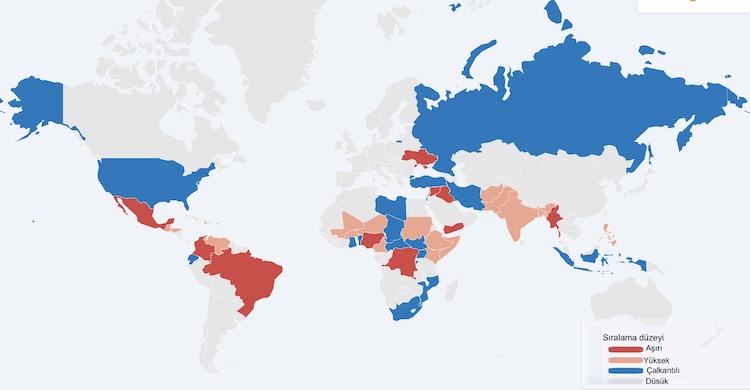 ‘Çatışma endeksi’ndeki 50 ülke Gündemi