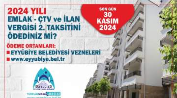 Emlak ÇTV, ilan ve reklam vergisi 2. taksit uyarısı