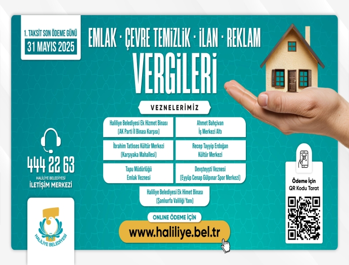 Haliliye Belediyesi Duyurdu: Son gün 31 Mayıs