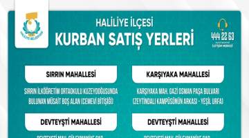 Haliliye’de kurban satış ve yerleri belirlendi