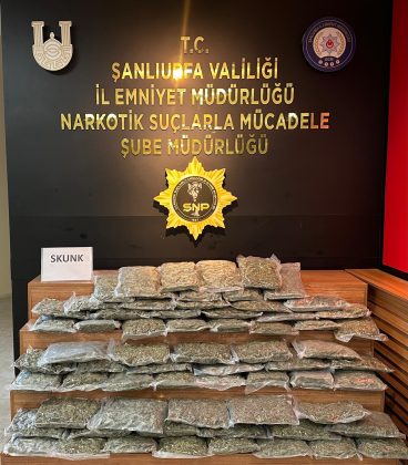 Şanlıurfa polisi 35 kilo Skunk ele geçirdi