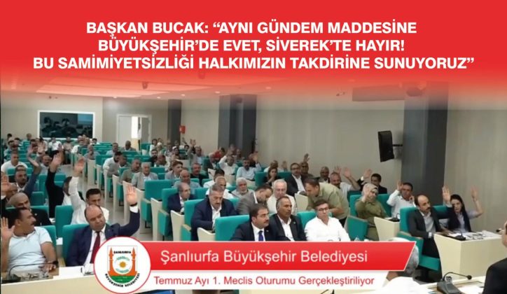 Başkan Bucak: “Aynı gündem maddesine Büyükşehir’de Evet, Siverek’te hayır”