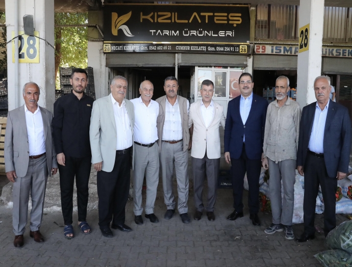 Başkan Canpolat ile Vekil Cevheri’den hal pazarı esnafına zyaret