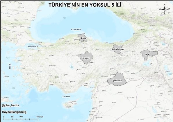 Türkiye’nin En Yoksul 5 İli Belli Oldu