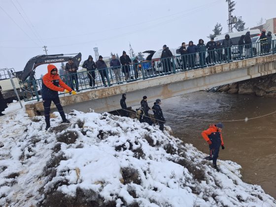 Harran ilçesinde Sulama Kanalına Araç Düştü