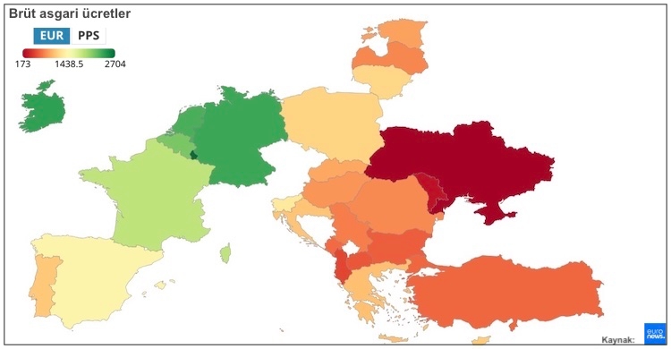 Avrupa’da asgari ücret
